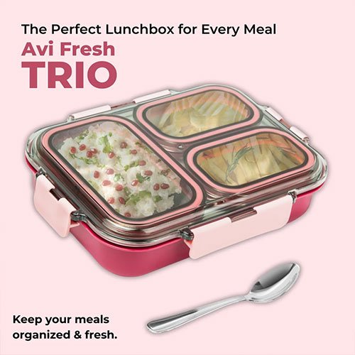 AVIAS Stainless Steel Insulated Lunch Box - TRIO - Image 2